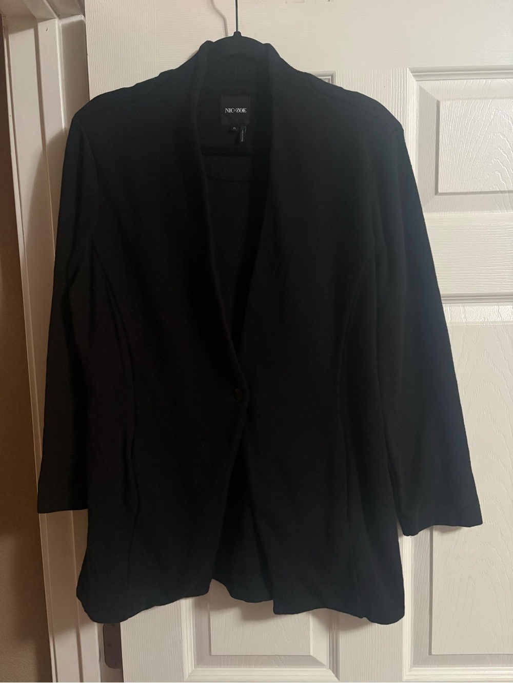 Nic+Zoe blazer sweater collared pockets cottagecore office comfy fall L